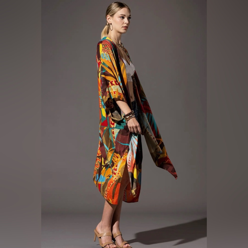 Jakarta Colorful Viscose Kimono - Picture 2 of 7